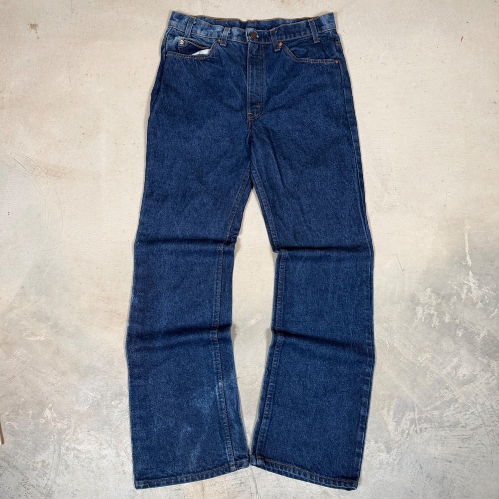 Vintage 1985 Levis 20517 Orange Tab Bootcut Jeans Made in USA Dark Wash 34x32